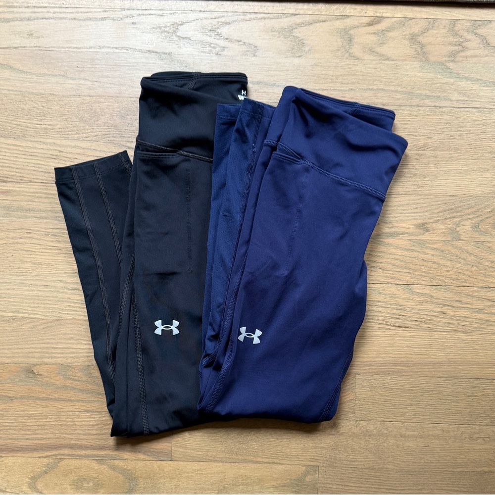 Set of 2 Under Armour Compression Leggings in Black and Navy Small